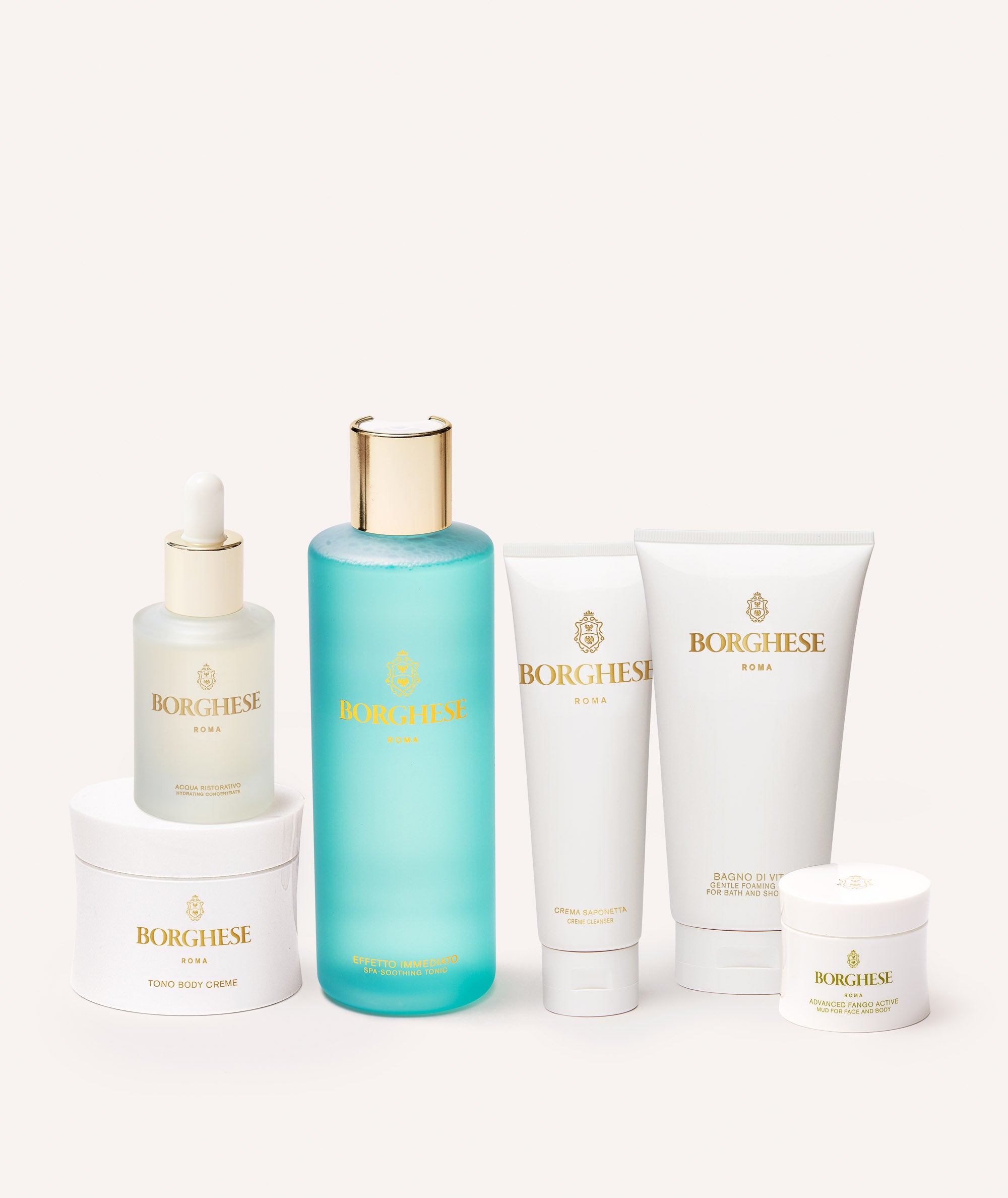 The Borghese 6-Piece Spa Rituals Gift Set contents