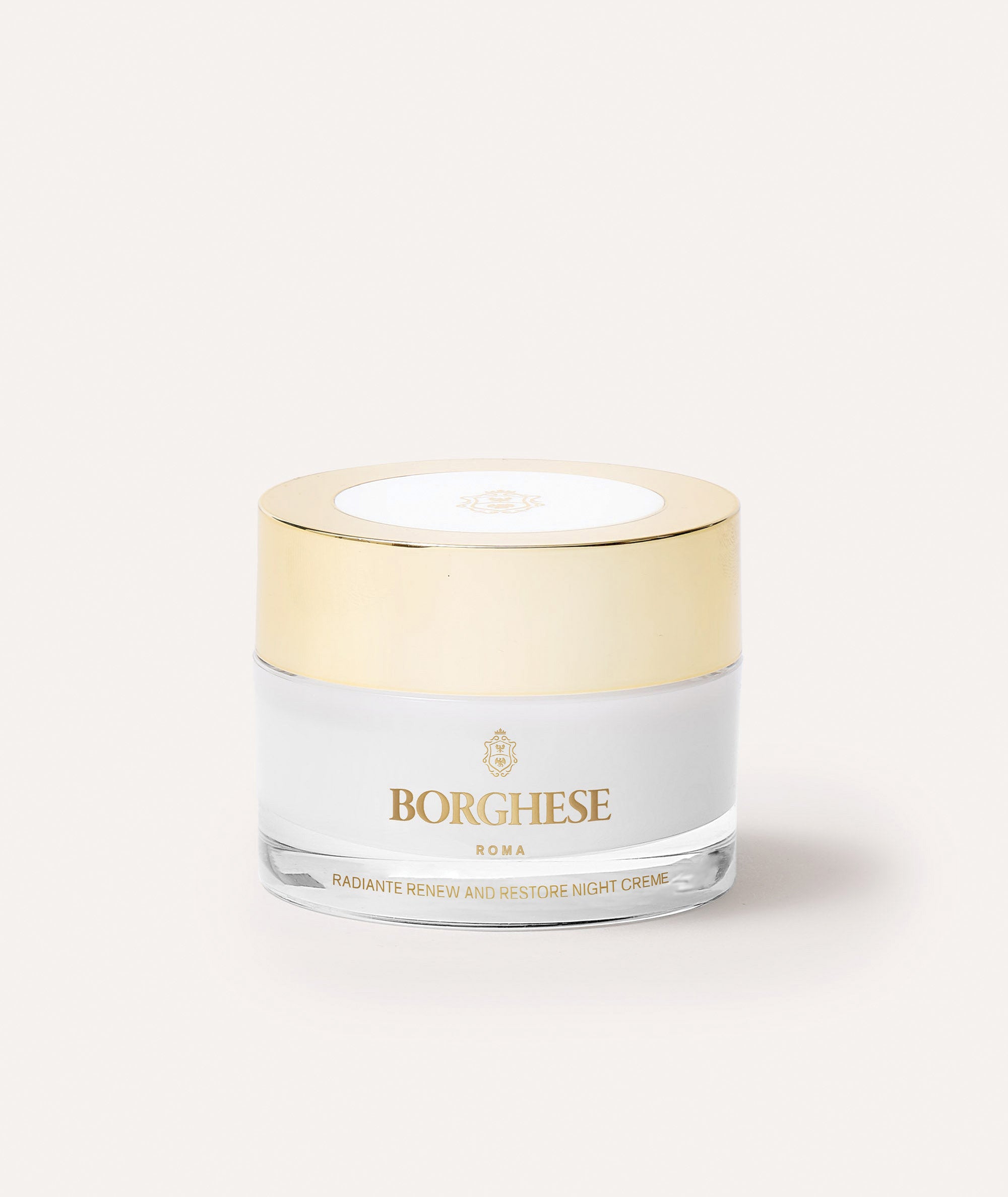 Product shot of our Radinate Renew and Restore Night Creme jar that increases resistance to skin barrier damage