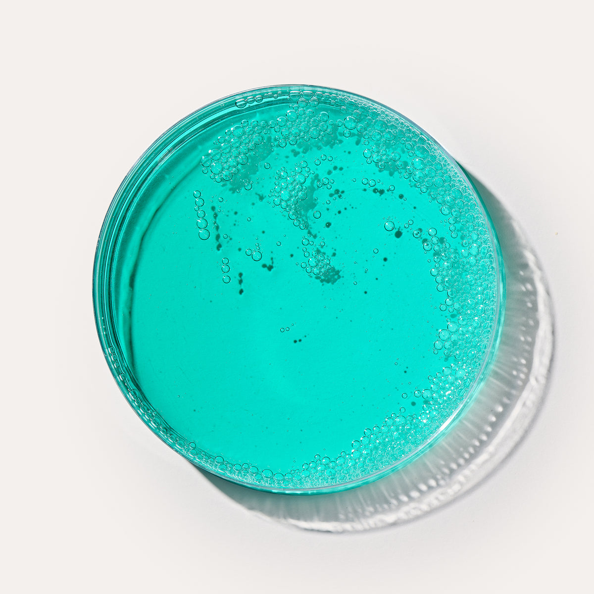 Product swatch showing the deep teal and gel texture of our Gel Delicato makeup remover 
