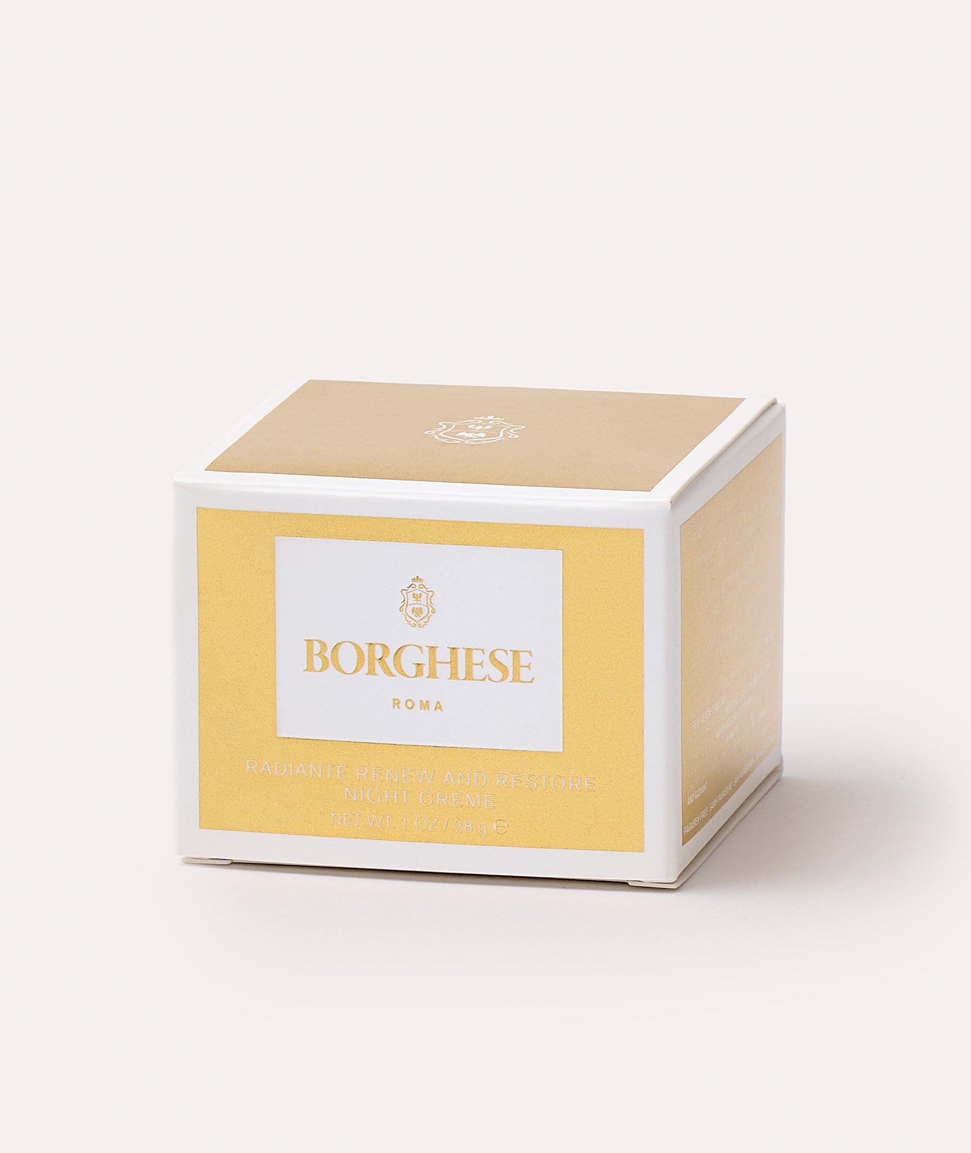 This is a picture of the Borghese Radiante Renew and Restore Night Creme in a box