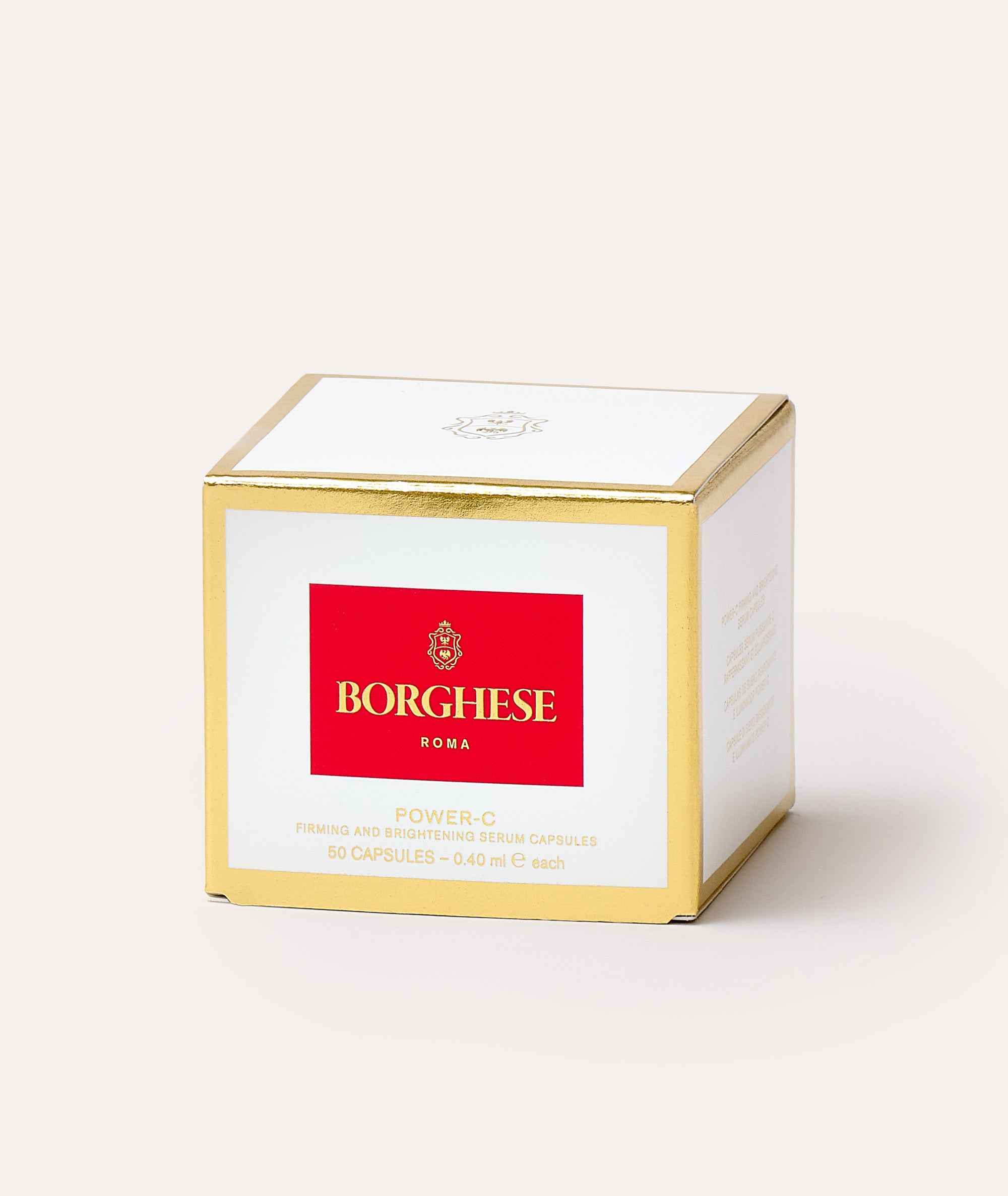 This is a picture of the Borghese Power-C Firming & Brightening Serum Capsules in a box
