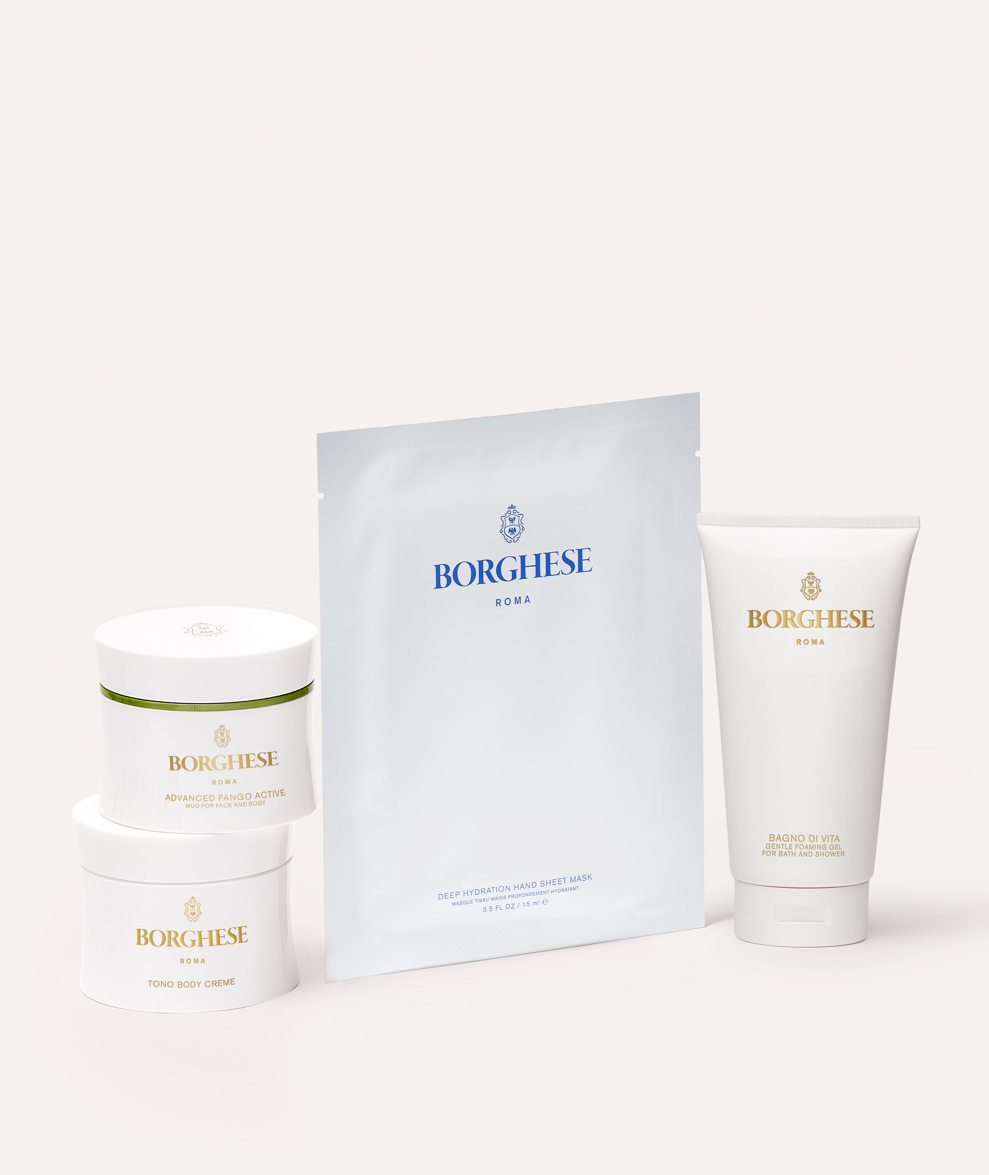 This is a picture of the Borghese Body Care Bestsellers set contents