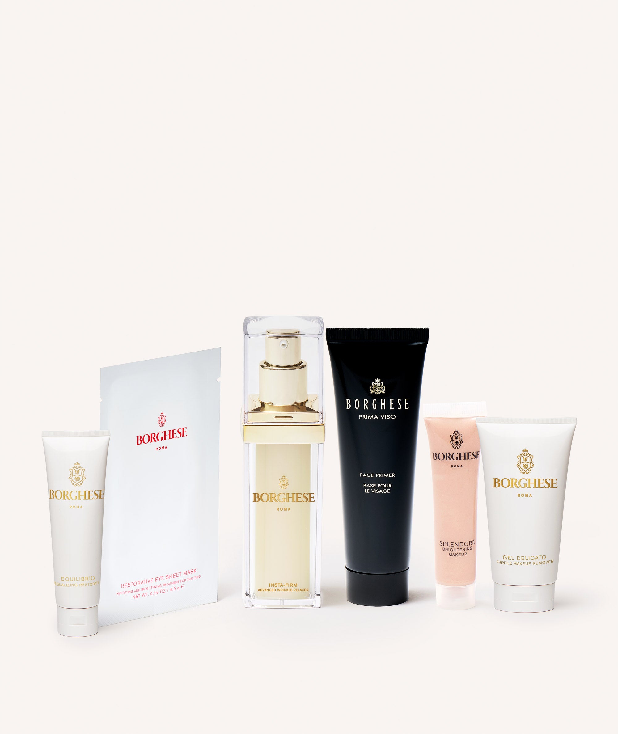 Picture of the Borghese 6-Piece Skin Prep Set contents 