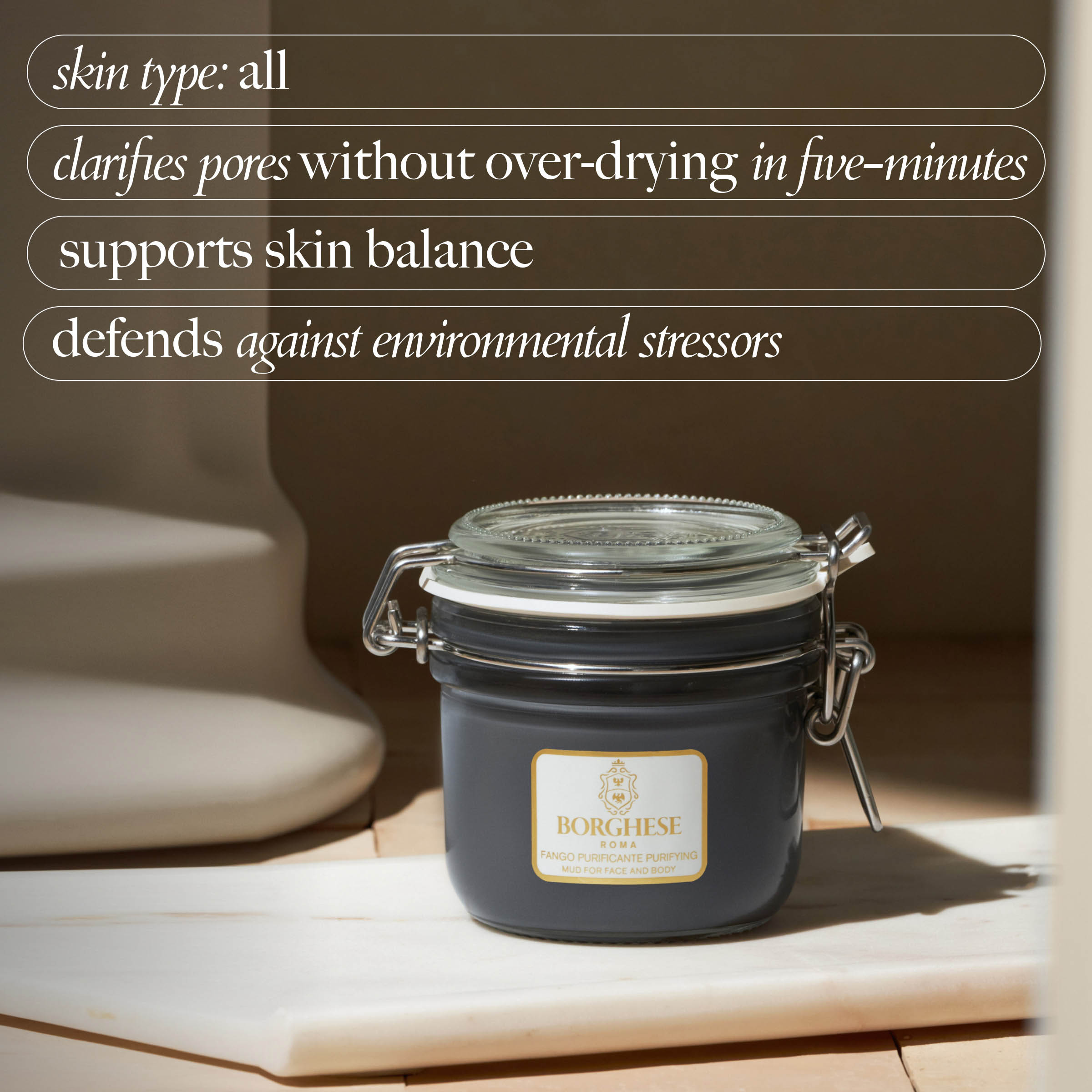 Fango Purificante Purifying Mud for Face and Body – Borghese