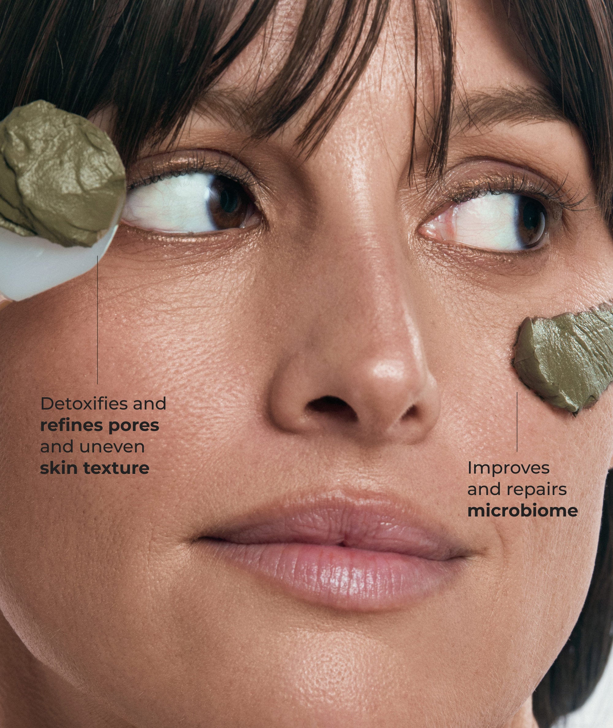 Detoxifies and refines pores and uneven skin texture. Improves and repairs microbiome.