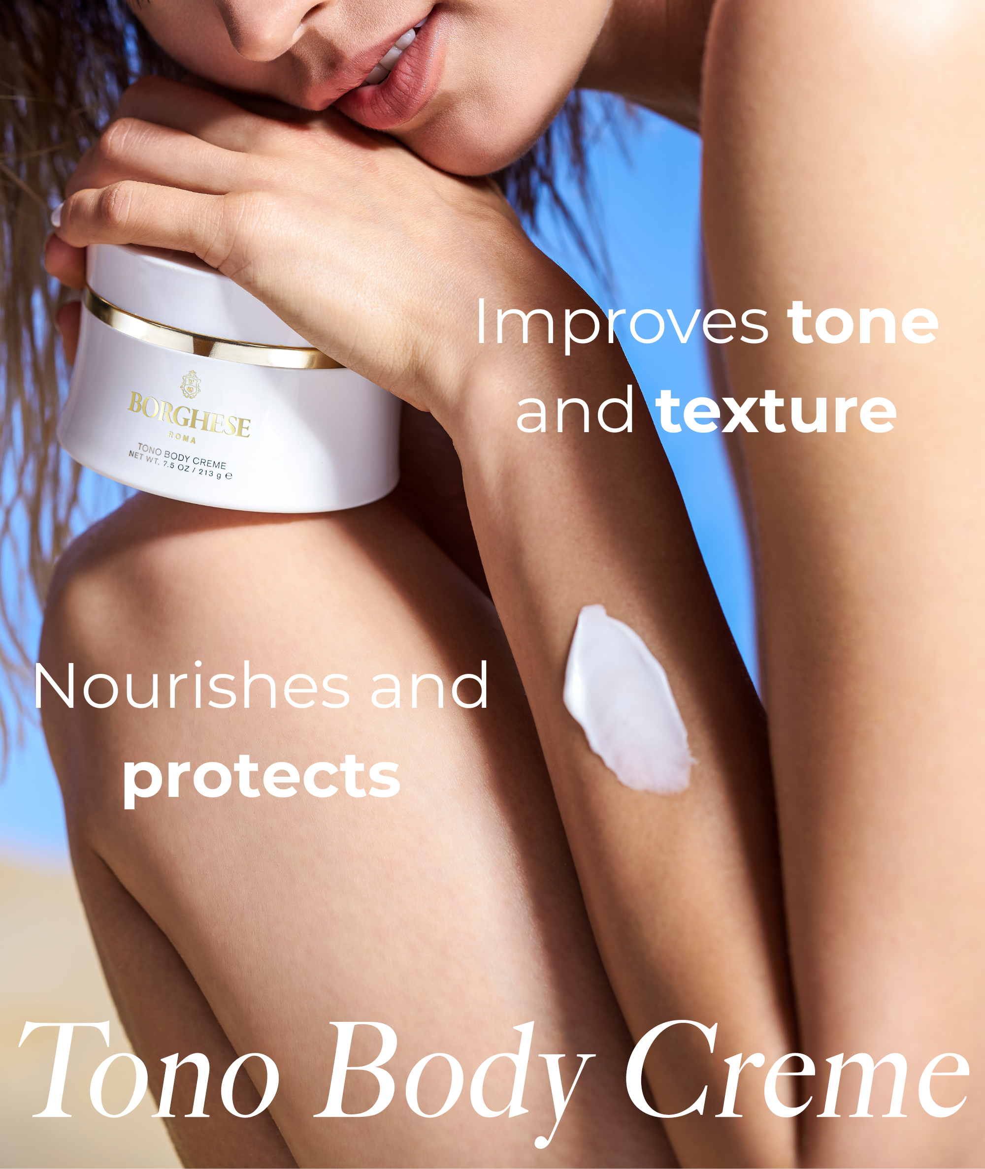 Tono Body Creme improves tone and texture, while nourishing and protecting the skin